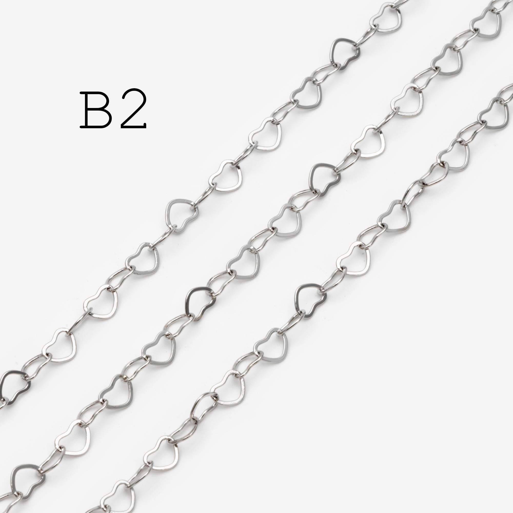 Gold plated Brass Heart Chains 2.2mm, DIY Necklace Chain Findings Wholesale (#LK-278)/ 1 Meter=3.3 ft